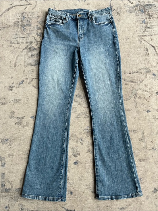 cosmic blue love Denim - Cosmic Blue Love Flare Jeans Size 29 Light Wash Stretch Denim Bootcut Y2K